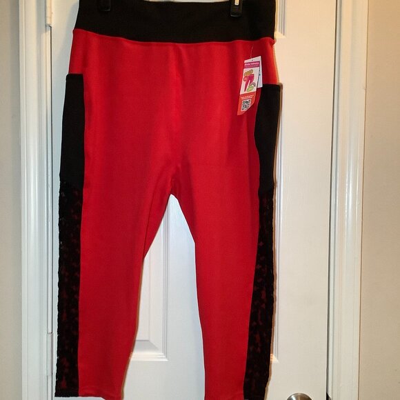 Pop Fit Stretch to Fit Women Red Joggers - Picture 1 of 6